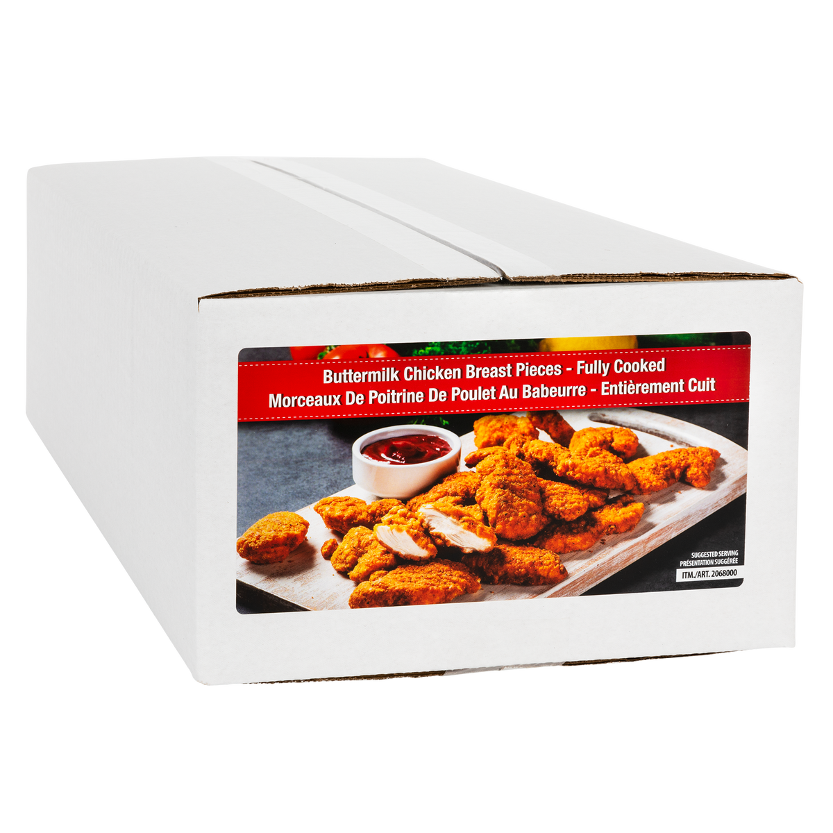 Frozen Cooked Buttermilk Chicken Breasts Pieces, 4kg