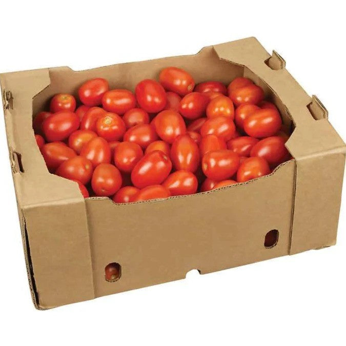 Roma Tomatoes box, 1/2 bushel 25lbs, Organic. Limited availability.